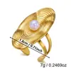 Anillo de Piedra Ojo de Tigre Lava Irregular Maillard Transfronterizo Chapado en Oro de 18k Anillos Apilables de Índice Vintage
