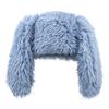 Gorro de peluche con orejas de conejo para mujer, bonito y bonito gorro de invierno grueso, cálido y resistente al frío, con protección para los oídos personalizada de celebridades de Internet y puntera.