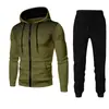 Colección Otoño/Invierno 2026: Sudadera deportiva unisex de lunares con forro polar, conjunto de sudadera con cremallera y pantalones de chándal de color liso para hombre