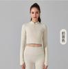 Chaqueta de running para exteriores, antibacteriana, ajustada, con cremallera, para adelgazar, de manga larga, para yoga, para otoño