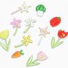 Parches de Tela de Flores Bordadas Autoadhesivas de Lunares, Pequeñas Flores de Ciruelo, Adhesivos Decorativos, Lindos Parches de Flores Pequeñas Multicolor, Respaldo Adhesivo para Planchar