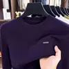 Suéter de punto grueso, peso pesado, cuello redondo, anti-pilling, calibre 16, para hombre, Otoño Invierno, nuevo, informal, suéter de punto, color sólido, capa interior