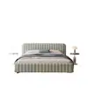 Cama Moderna Simples de Tecido Italiano Mannheim Cama Dupla Americana Design Moderno Confortável Cabeceira Macia Cama de Tecido Retrô