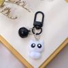 Chaveiro Gatinho Preto e Branco Desenho Animado com Sino Meninas Combina com Tudo Estojo para Fone de Ouvido Pingente de Bolsa Presente para Crianças Namorada