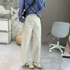Recomendo muito a Vaca Ceifadora! Jeans balloon estiloso bege-cinza, cintura alta, elástico, modelador, calça reta solta para mulheres para o outono