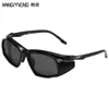 Han Meng Gafas Deportivas para Ciclismo de Día y Noche, Doble Uso, Cortavientos, con Visera, para Exteriores, Cortavientos, contra Arena, de Colores, Gafas Polarizadas