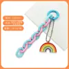 Llavero Colgante Cadena Arcoíris Creativo Colgante Pequeño Fresco Dopamina Accesorios DIY Cubierta de Auriculares Colgante para Pareja