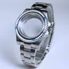 Acessórios de relógio para Submariner 40mm caixa de aço inoxidável, vidro de safira, bisel de cerâmica, adequado para movimento NH35/8215