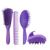 Peine de Pulpo de Celebridad de Internet Set de Plástico Peine de Alisado de Cabello Calado Peine de Dientes Anchos Cepillo de Champú de Silicona Peinado del Cabello
