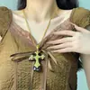 Moda Europea y Americana Colgante Simple de Cruz Collar Pendientes Estilo Retro Francés Lujo Ligero Joyería de Alta Gama de Moda Nuevo Estilo