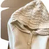 Abrigo Sudadera con Capucha Hueco Color Albaricoque para Mujer, Invierno 2026, Se Puede Usar Afuera, Cárdigan, Absolutamente Hermoso y Muy Atractivo, Top de Punto Grueso
