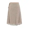 Conjunto de verano retro de lunares para mujer, estilo resort francés, con top halter y falda ajustada