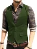 Chaleco para Hombre Venta Caliente Transfronteriza Chaleco Casual Novio Padrinos Chaleco Ajustado de un Solo Botón Fabricante Venta al por Mayor en Stock