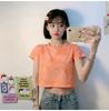 Tailandia Ins Celebridad de Internet Tie-Dye Camiseta Corta de Manga Corta Mujer 2021 Holgada Estilo Coreano bf Estilo Harajuku Cintura Alta Ombliguera