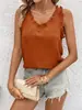 Comercio Exterior Transfronterizo 2025 Amazon Temu Tops para Mujer Cuello en V Fruncidos Color Sólido Dulce Camisa sin Mangas para Mujer