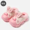 Pantuflas de algodón para niños con diseño de oso de dibujos animados, unisex, para otoño e invierno, aptas para uso en interiores, antideslizantes, cálidas y lindas, disponibles para venta al por mayor