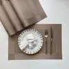Jogo Americano Ocidental de PVC Transfronteiriço Hotel Teslin Almofada de Isolamento Térmico Porta-copos de Estrutura Única Casa Antiderrapante Almofada Jacquard Tecida de Estrutura Dupla