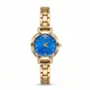 Relógio de Pulso Popular Feminino Transfronteiriço de Quartzo com Pulseira de Aço Dourado, Mostrador Redondo Pequeno, Ponteiros Romanos, Luxo Leve, Versátil para o Dia a Dia, Relógio Único Elegante