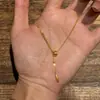 O Popular Colar de Pingente Gota com Roda Escovada do Xiaohongshu é Luxo Acessível, Sofisticado, Moderno, Simples, Delicado e Versátil Corrente para Clavícula para Mulheres