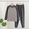 Nuevo Conjunto de Ropa Interior Térmica Engrosada Otoño e Invierno para Niños Gorditos, Tallas Grandes, Ropa de Casa Engrosada para Niños y Niñas, Tops y Pantalones Térmicos Cepillados