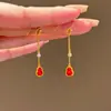 Nuevo Filamento Chino Calabaza Roja Goteando Esmalte Collar Anillo Aretes Pulsera Temperamento Combinación Perfecta Joyería Roja de la Suerte