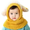 Gorro de una pieza con forma de cachorro estilo coreano para invierno, capa de lana para bebé, chal cálido, calentador de cuello estilo coreano, gorro con protección para las orejas al por mayor