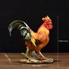 Adorno de gallo artificial transfronterizo, estatua de animal gallo dorado, decoración del hogar, oficina, sala de estar, mueble de vino, artesanía de resina