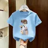 Camiseta Estampada Elegante de Manga Corta para Niña de Verano, Camiseta Cómoda y Transpirable de Manga Media Estilo Verano para Bebé Niña, Top de Dibujos Animados para Niños