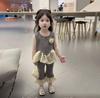 ¡Pequeño Chef Cisne Negro Dulce! Conjunto de Chaleco Elegante de Princesa Ballet para Bebé Niña con Pantalones Acampanados de Moda Tendencia