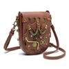 TEMU Transfronterizo Medieval Retro PU Industria Pesada Bolso Dumpling Nicho Original para Mujer de Un Hombro Cruzado Monedero Móvil para Monedas