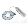 Tarjeta de red USB LAN + USB HUB 2 en 1 Extensión 3 Adaptador de red de interfaz USB USB a RJ45