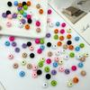 Cuentas de colores de aleación, cuentas redondas, cuentas sueltas de pintura, material de pulsera con agujero pasante, accesorios de joyería DIY, pulsera colgante al por mayor