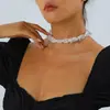 Amazon Moda Transfronteriza Collar Irregular de Piedra Triturada Cadena de Clavícula con Cuentas de Vidrio de Alto Temperamento para Mujer