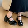 Zapatos Mary Jane Populares Verano 2025 Nuevos Estilo Hada Francesa Dopamina Tacones Altos Versátiles Tacón Grueso Zapatos de Mujer