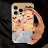Funda para Teléfono Móvil Graffiti Dibujos Animados Elefante Soporte Manzana 18 17 Polvo de Brillo Iphone15Promax Adecuado para 11 Original 12