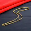 Cadena de Onda de Agua con Forma de O de Color Duradero y Rápido Color 3D Chapado en Oro Duro Moneda de Oro Arena Dorada Chapada en Oro Collar Único de Oro