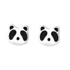Pendientes Mini Panda Super Lindos del Amanecer de Primavera Pendientes de Botón de Panda Negro Dulces y Adorables para Mujer