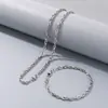 Design de corrente simples, adequado para tricotar suéteres, unissex, pulseira multi-corrente simples, colar de corrente, aço titânio trançado versátil