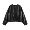 Comercio exterior transfronterizo ropa de mujer otoño nuevo estilo europeo y americano moda efecto piel manga abullonada chaqueta 3046045