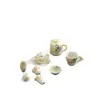 Conjunto de Chá Cerâmico Gongfu de Nespera Pintado à Mão para Casa e Escritório, Bule com Tampa, Xícaras de Chá, Conjunto Completo em Caixa de Presente