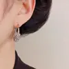 Pendientes de Aro Elegantes de Moda Estilo Francés Lujo Ligero con Circonita para Mujer con Diseño Único y Versátiles Aro Súper Brillante Venta al por Mayor