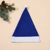 Chapéu de Natal, Chapéu de Papai Noel, presente de Natal azul, presente de Natal para adultos e crianças, chapéu de tecido não tecido azul