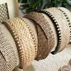 Diadema Bohemia de Paja Calada, Diadema de Verano de Ala Ancha Alta, Pinza para el Cabello Tejida Estilo Vacaciones, Disponible para Compra Mixta por Lote
