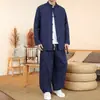 Otoño/Invierno 2026 Nuevo Estilo Chino Ropa para Hombre Jacquard Retro Traje Tang Conjunto Estilo Chino Talla Grande Holgado Casual Conjunto de Dos Piezas