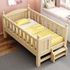 Cama infantil empalmada, cuna de madera maciza, cama plana para bebés, para niños y niñas, cama de princesa, mesita de noche ensanchada, artefacto de ensanchamiento