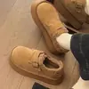 Sapatos de Algodão Femininos Inverno Plus Veludo Sapatos Birkenstock 2026 Novos Sapatos de Pelo Slip-on Botas de Neve com Solado Grosso Mocassins