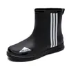 Sapatos impermeáveis galochas masculinas galochas masculinas antiderrapantes resistentes ao desgaste quatro estações sapatos de borracha de cano curto para adultos masculinos com cobre-sapatos de algodão para trabalho quente