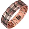 Pulsera de cobre rojo transfronteriza con patrón de neumático, imán completo, juego de 2 piezas, joyería con patrón de rueda, accesorios vintage desmontables al por mayor