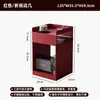 Mesa Lateral Móvil Pequeña de Cuatro Ruedas Sala de Estar Mesa de Café de Celebridad de Internet para el Hogar Mesa de Noche Media Antigua para Dormitorio Carrito Móvil Gabinete Lateral para Sofá