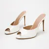 Sandalias de Tacón Alto Peep-Toe de Moda de 10 cm, Tacones Altos de Charol Elegantes y de Lujo Ligero para Mujer, Versátiles para el Uso Diario, Tacones Altos Finos, Transfronterizo